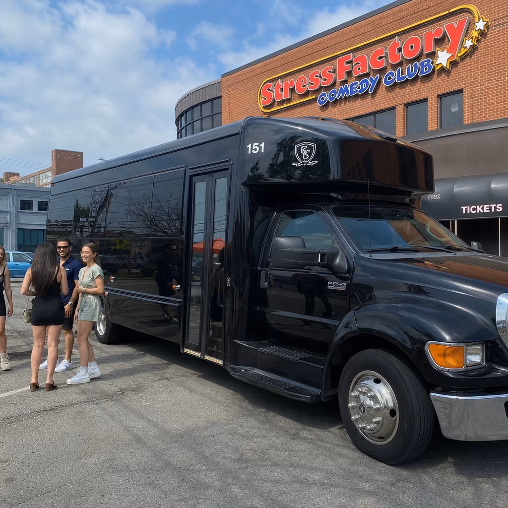 Rent a Bus to the Stress Factory Comedy Club