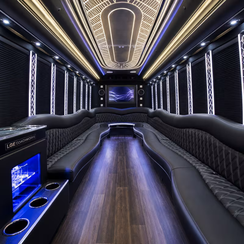 15 Passenger Party Bus Interior