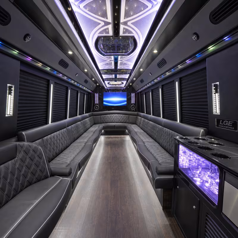 30 Passenger Party Bus Interior