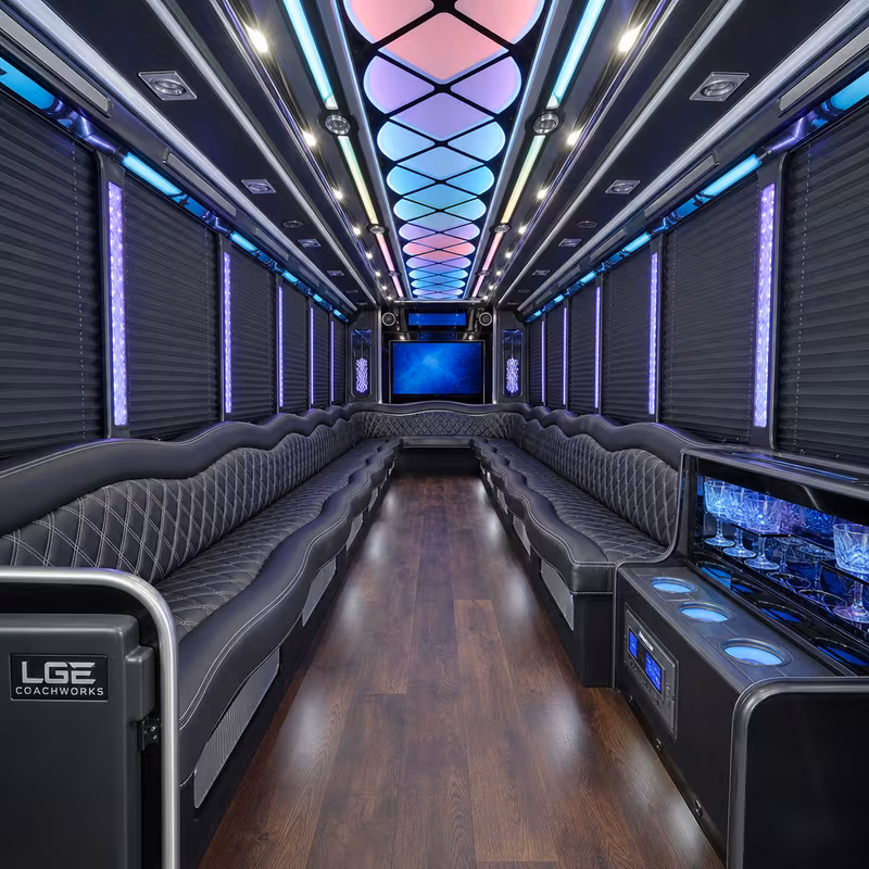 40 Passenger Party Bus Interior