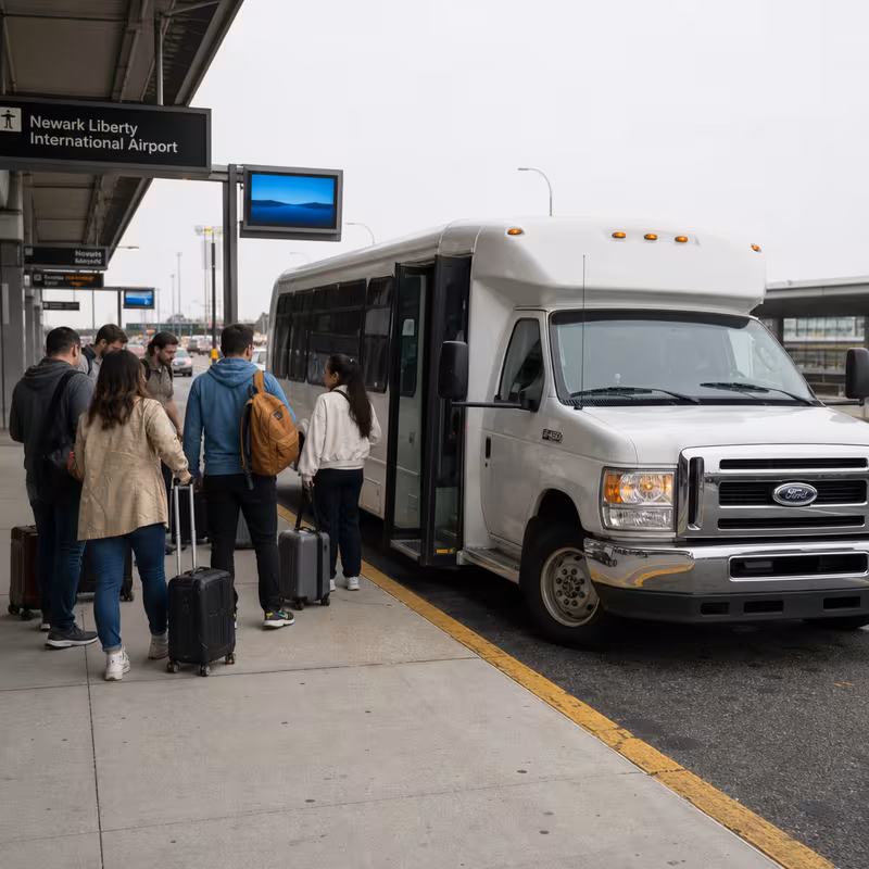 Black Mercedes Sprinter van staged for an New Brunswick Airport Transportation group