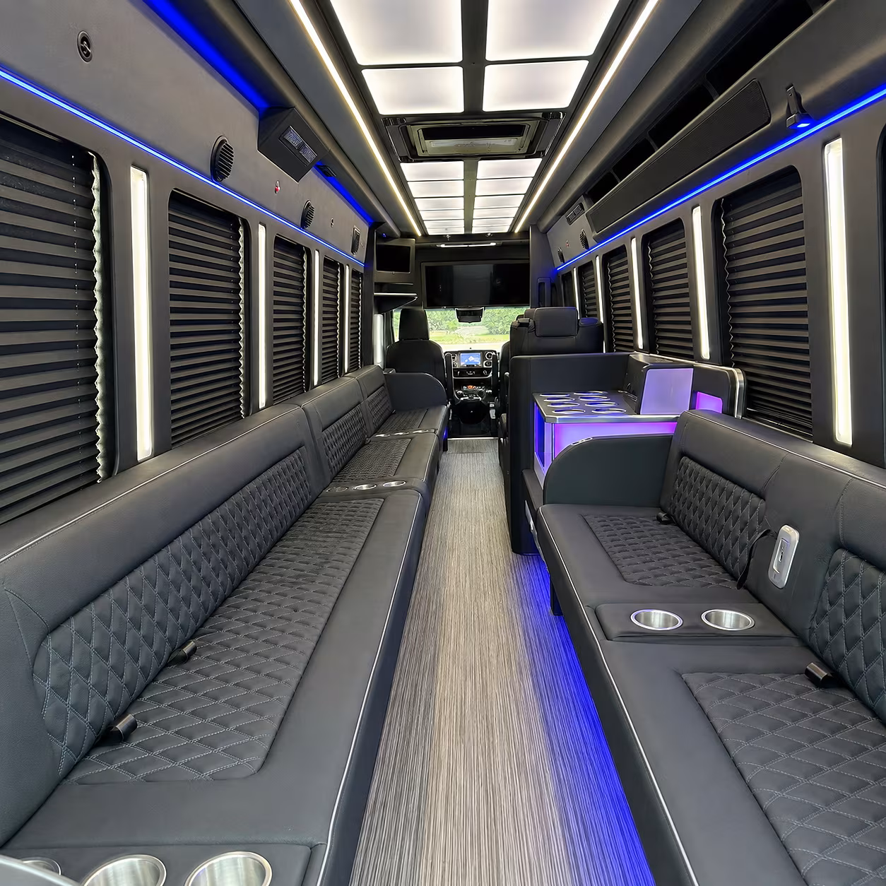 New Brunswick Sporting Event Transportation party bus interior