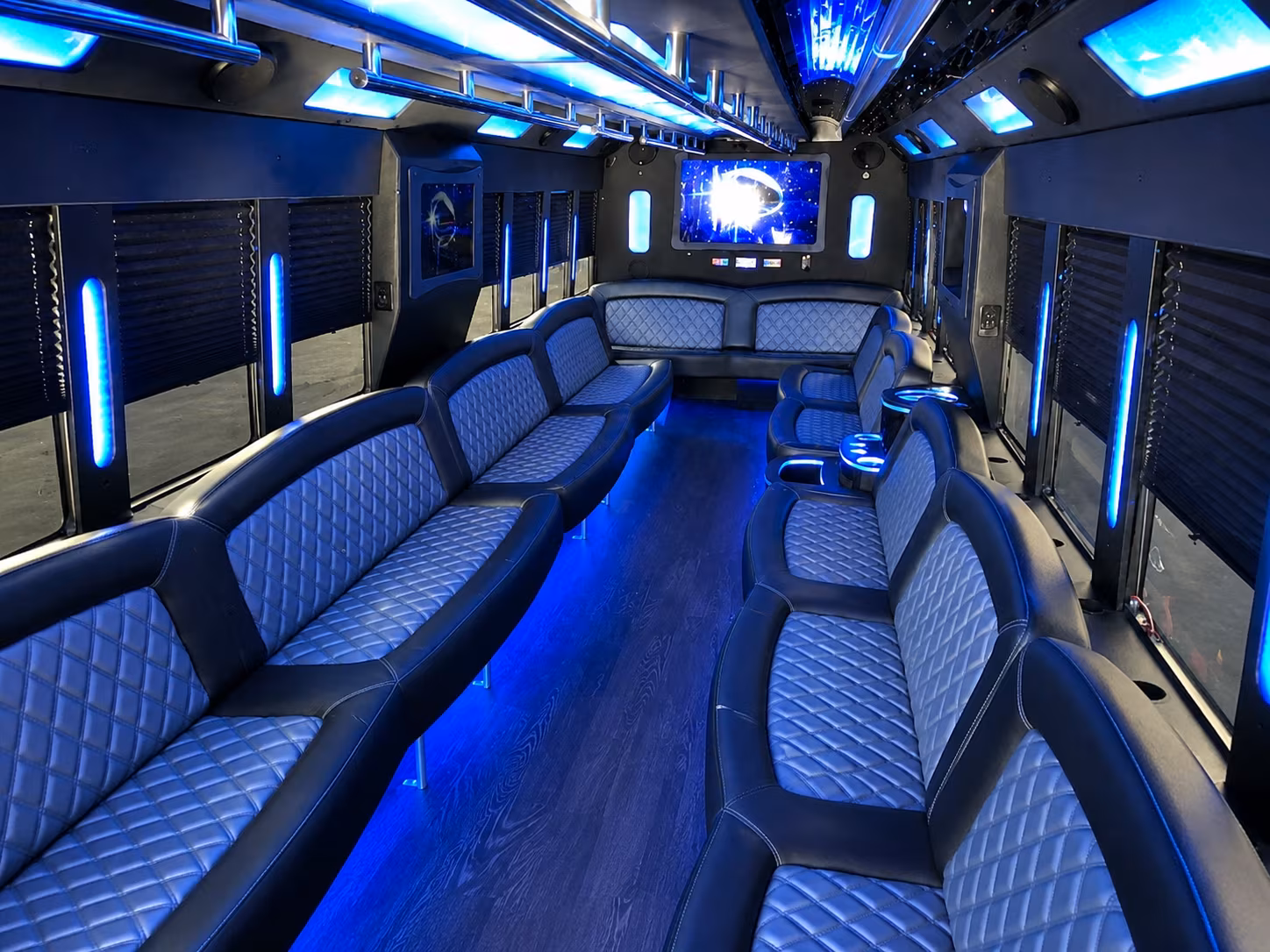 New Brunswick Sporting Event Transportation party bus interior