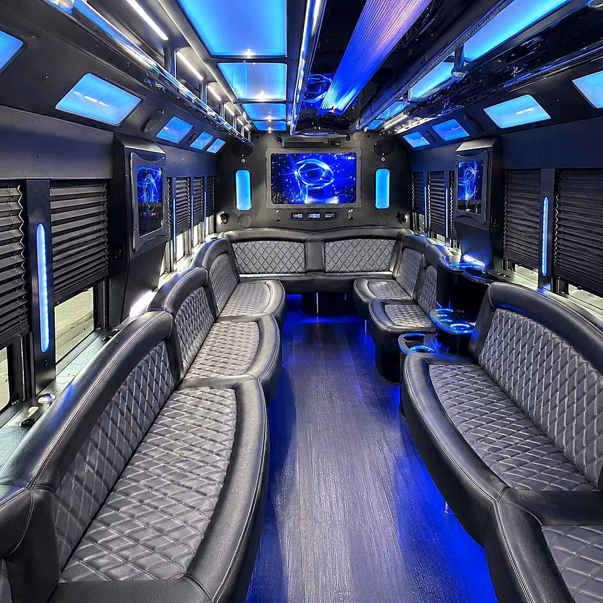 New Brunswick Wedding Transportation party bus interior