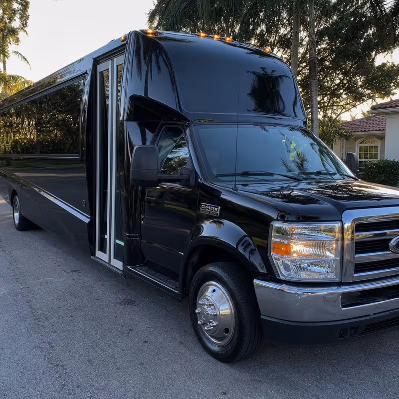 Black Mercedes Sprinter van staged for an New Brunswick Prom & Homecoming Transportation group