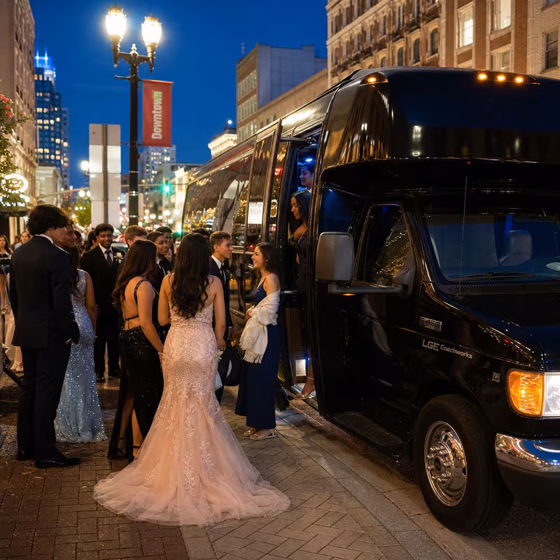 Passengers loading luggage while boarding an New Brunswick group shuttle
